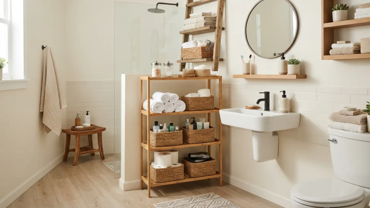 Storage Ideas for Small Bathrooms With No Cabinets