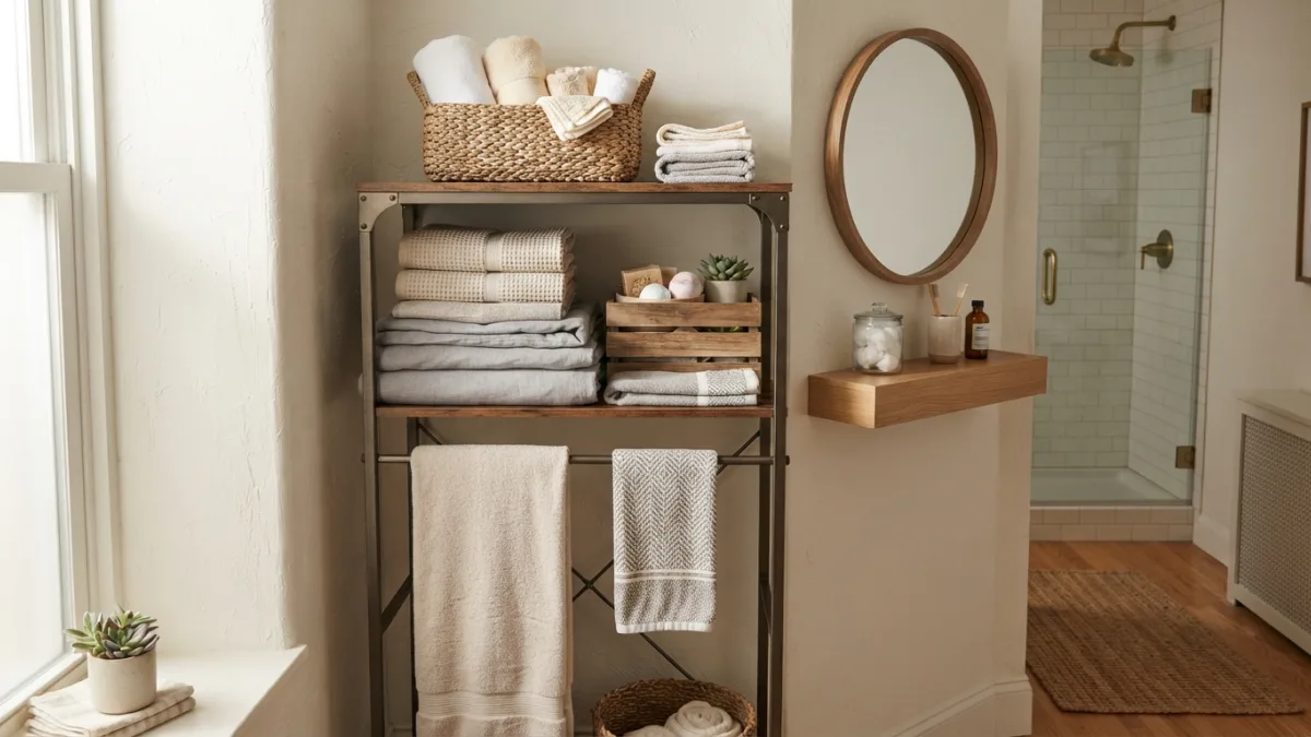 Towel and Linen Storage Ideas When You Have No Linen Closet