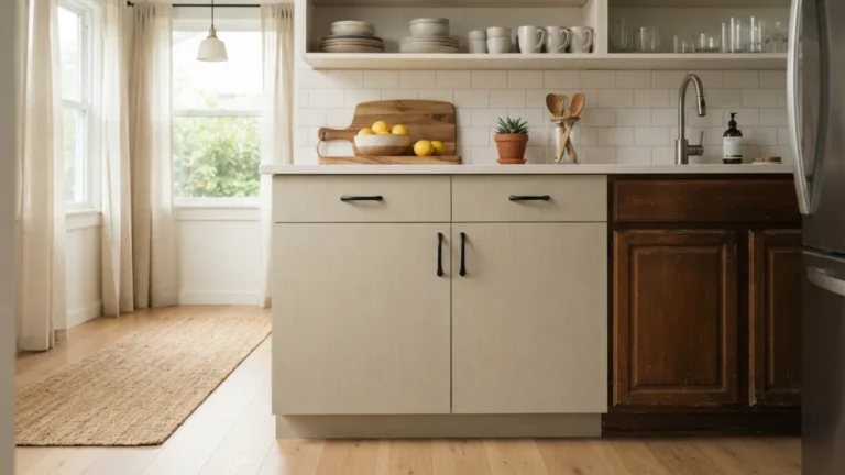 How to Cover Ugly Rental Kitchen Cabinets Without Paint