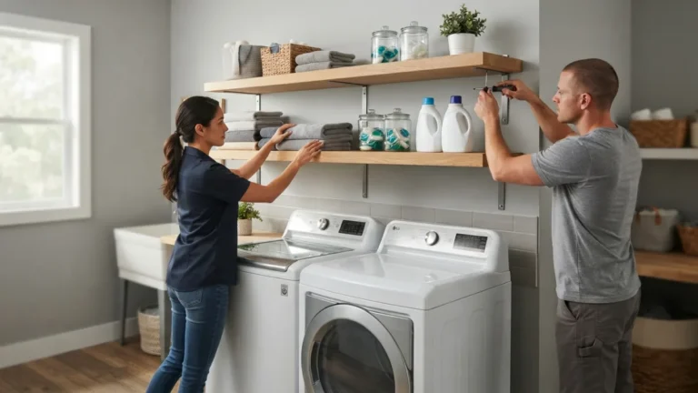 Over Washer Shelving How to Choose, Size, and Install It Safely